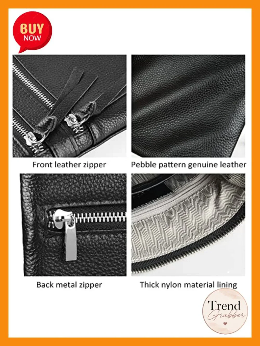 Genuine Leather Crossbody Purse Multi-Pocket Travel Shoulder Bag